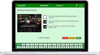 Mit Testbogen lernen für den Führerschein